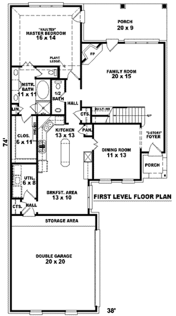 Floor Plan - Main Floor for European House Plan #81-785 - 3 bed, 2.5 bath