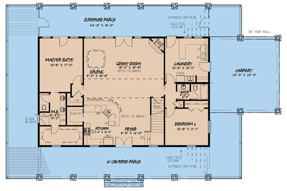 Floor Plan - Main Floor for Country House Plan #923-126 - 3 bed, 4 bath