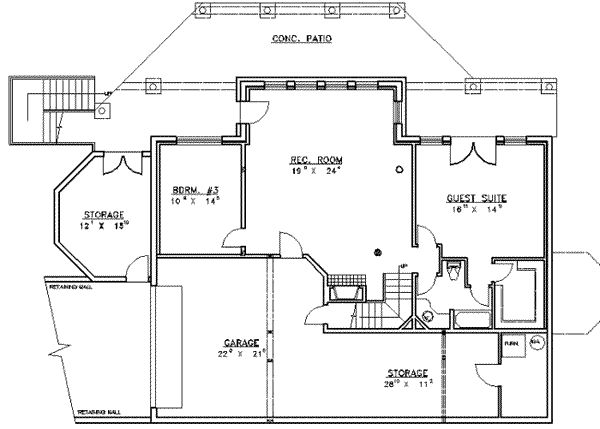 Dream House Plan - Log Floor Plan - Lower Floor Plan #117-105