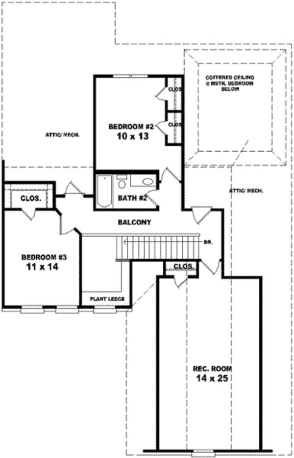 European Floor Plan - Upper Floor Plan #81-825