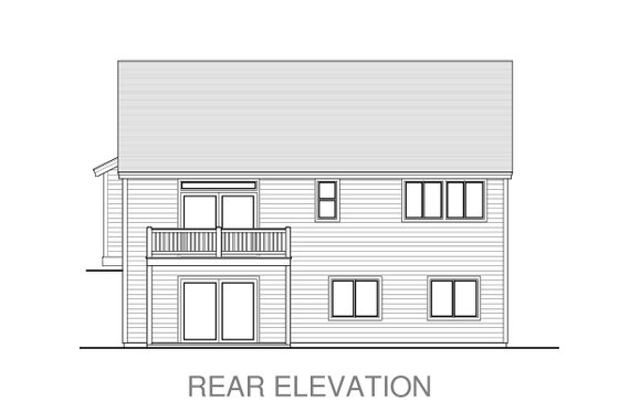 Exterior - Rear Elevation for Craftsman House Plan #53-584 - 3 bed, 2.5 bath