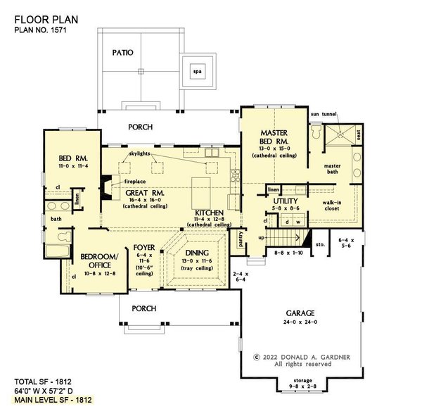 House Blueprint - Ranch Floor Plan - Main Floor Plan #929-1149