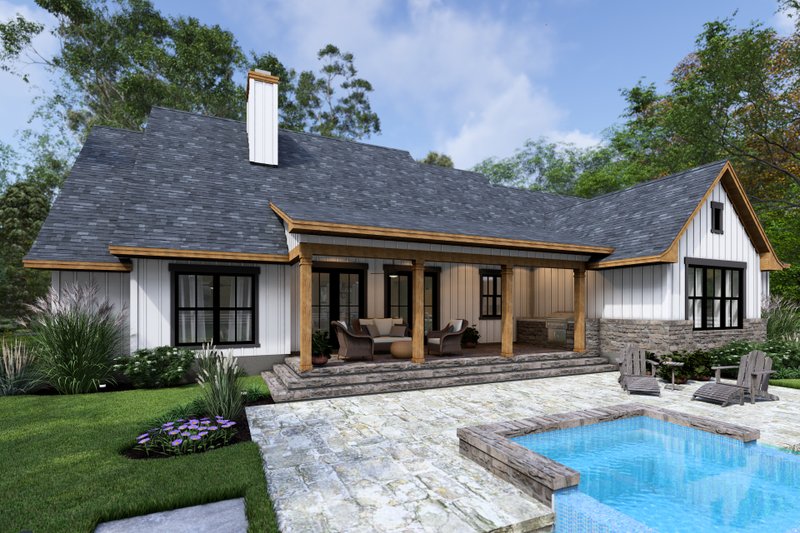 House Design - Exterior - Rear Elevation 2 for Cottage House Plan #120-286 - 3 bed, 2.5 bath