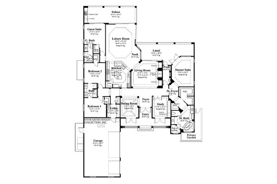Floor Plan - Main Floor for Mediterranean House Plan #930-23 - 4 bed, 3.5 bath