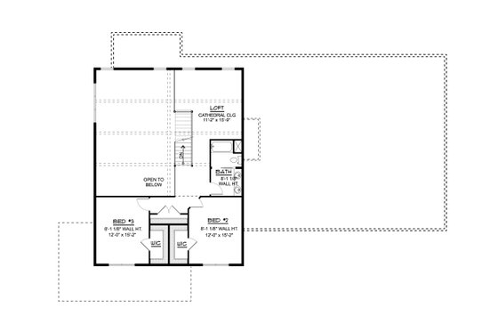 Floor Plan - Upper Floor for Farmhouse House Plan #1064-127 - 3 bed, 2.5 bath