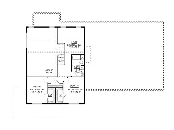 Floor Plan - Upper Floor for Farmhouse House Plan #1064-127 - 3 bed, 2.5 bath