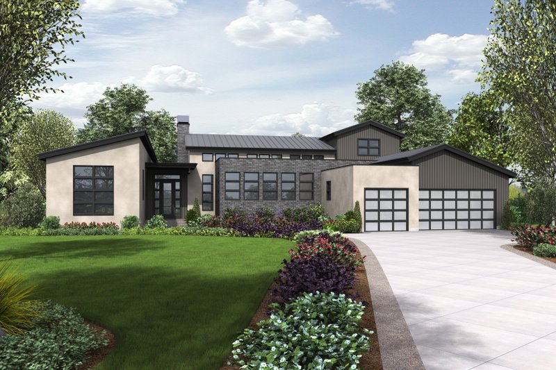 Dream House Plan - Modern Exterior - Front Elevation Plan #48-694