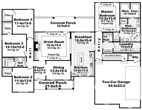 Southern Floor Plan - Main Floor Plan #21-318