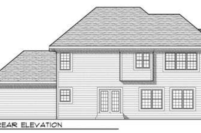 Home Plan - Exterior - Rear Elevation for Traditional House Plan #70-704 - 4 bed, 2.5 bath