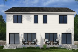 Exterior - Rear Elevation 1 for Farmhouse House Plan #51-1312 - 2 bed, 2.5 bath