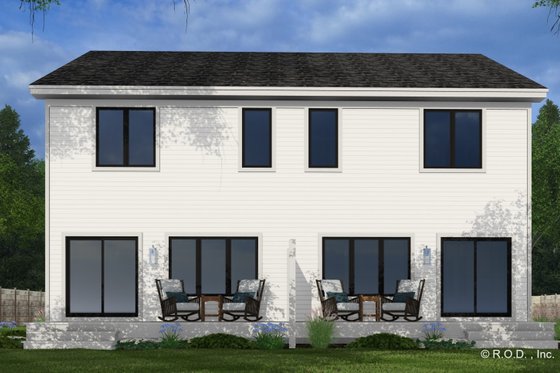 Exterior - Rear Elevation 1 for Farmhouse House Plan #51-1312 - 2 bed, 2.5 bath