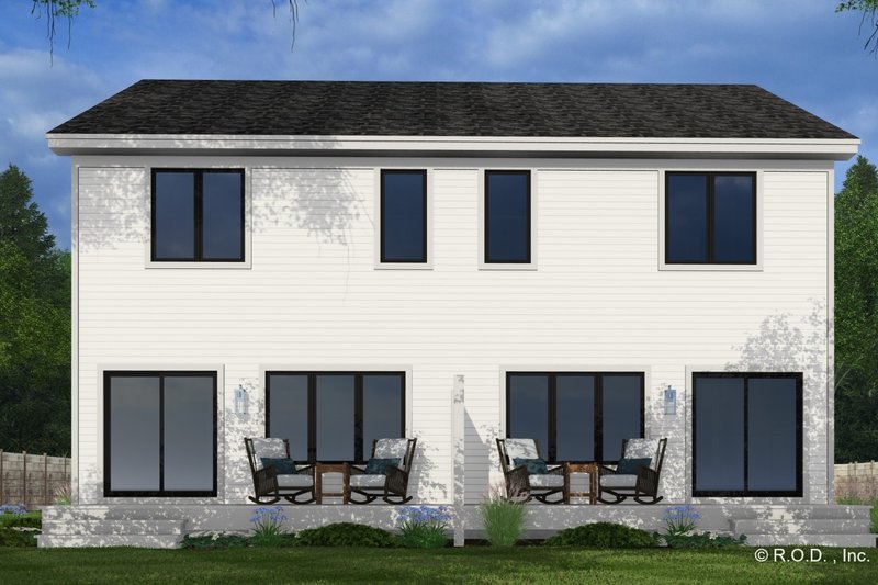 Dream House Plan - Exterior - Rear Elevation 1 for Farmhouse House Plan #51-1312 - 2 bed, 2.5 bath
