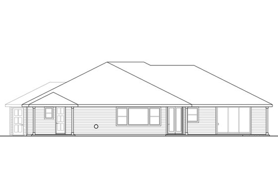 Exterior - Rear Elevation for Traditional House Plan #124-970 - 3 bed, 3 bath