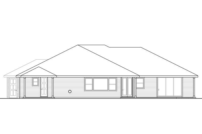 House Blueprint - Exterior - Rear Elevation for Traditional House Plan #124-970 - 3 bed, 3 bath