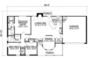 Country Style House Plan - 3 Beds 2 Baths 1294 Sq/Ft Plan #40-346 
