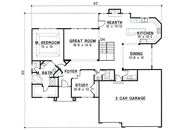 Traditional Floor Plan - Main Floor Plan #67-366