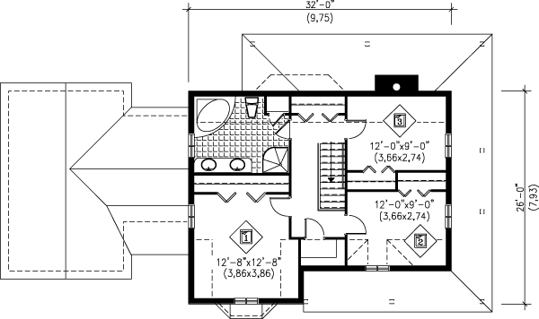 House Design - Country Floor Plan - Upper Floor Plan #25-2020