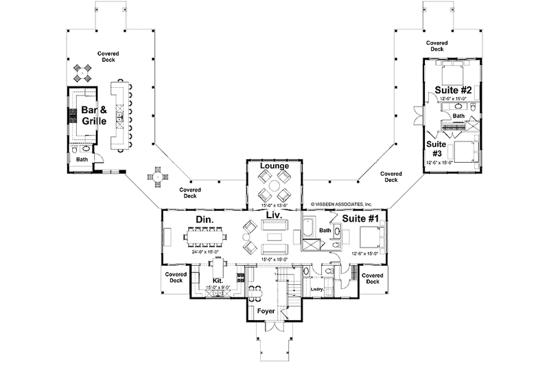 Dream House Plan - Floor Plan - Main Floor for Country House Plan #928-41 - 6 bed, 5 bath