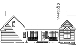 Exterior - Rear Elevation for Country House Plan #929-309 - 3 bed, 2 bath