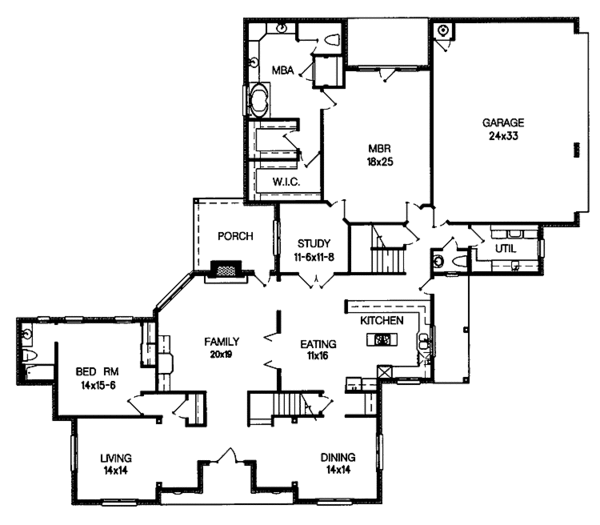 Home Plan - Traditional Floor Plan - Main Floor Plan #15-374