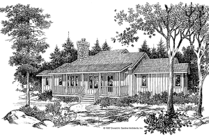 Exterior - Front Elevation 3 for Country House Plan #929-69 - 3 bed, 2.5 bath