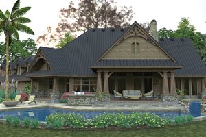 Exterior - Rear Elevation for Craftsman House Plan #120-246 - 3 bed, 2 bath