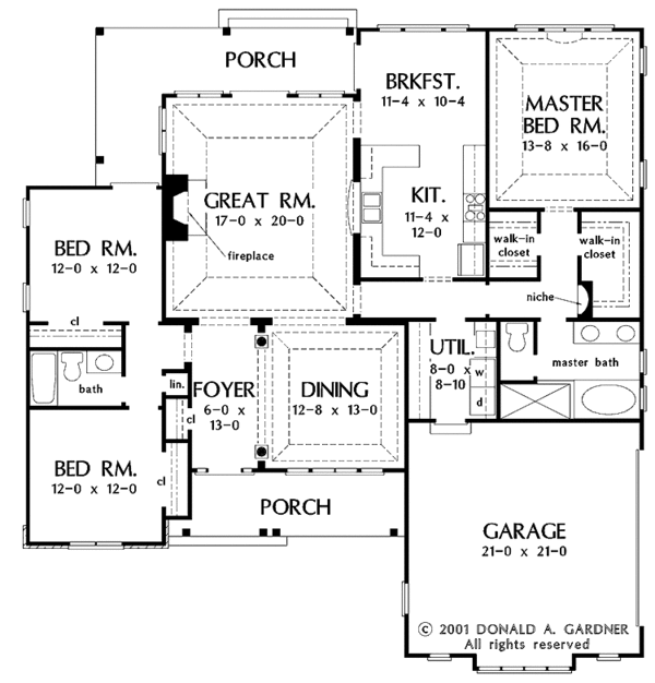 House Blueprint - Country Floor Plan - Main Floor Plan #929-648