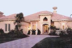 Mediterranean Exterior - Front Elevation Plan #115-104