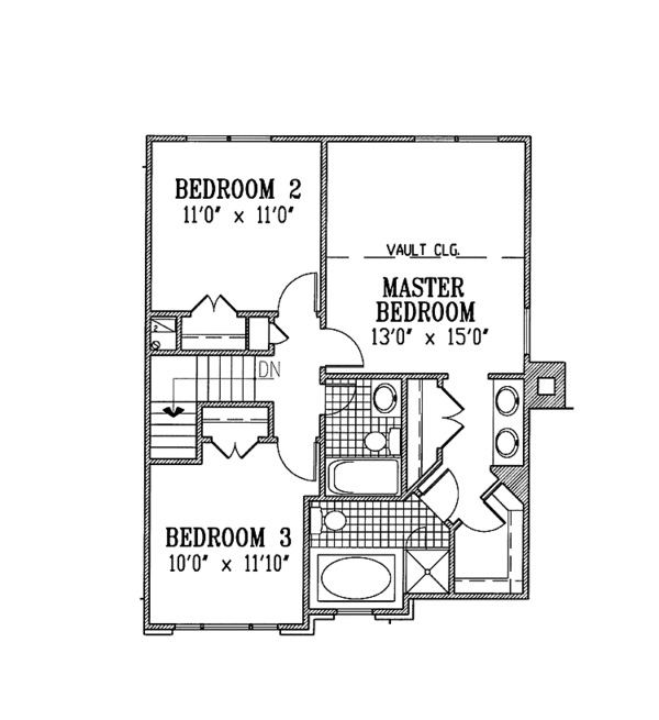 Dream House Plan - Colonial Floor Plan - Upper Floor Plan #953-93