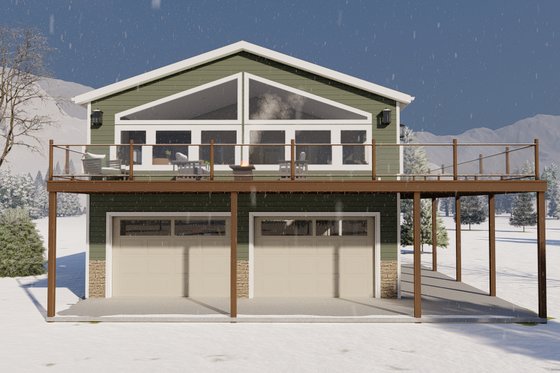 Exterior - Front Elevation 3 for Barndominium House Plan #1060-95 - 2 bed, 2 bath