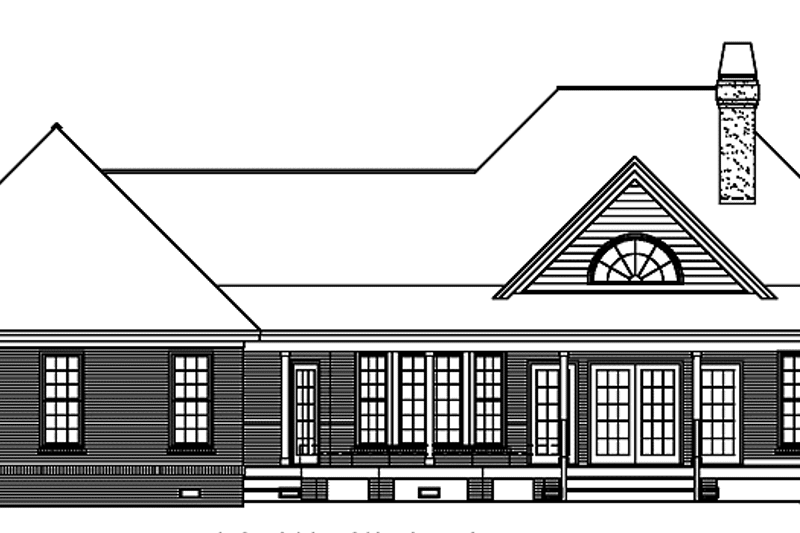 Architectural House Design - Exterior - Rear Elevation 1 for Traditional House Plan #929-575 - 3 bed, 2.5 bath