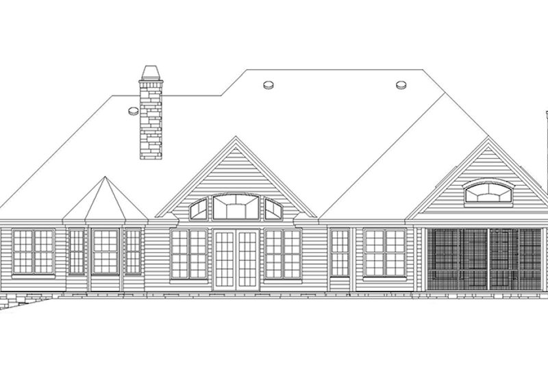Home Plan - Exterior - Rear Elevation 1 for Country House Plan #929-955 - 4 bed, 3 bath