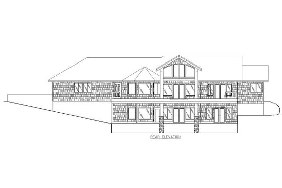 Exterior - Rear Elevation for Modern House Plan #117-276 - 1 bed, 2 bath