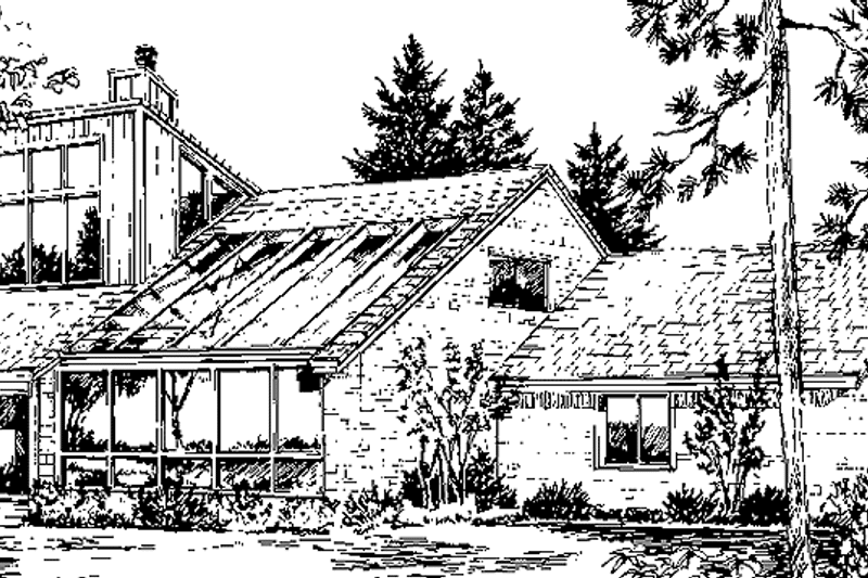 Home Plan - Exterior - Rear Elevation for Contemporary House Plan #320-1266 - 4 bed, 3.5 bath