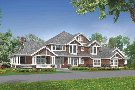 Exterior - Front Elevation 3 for Craftsman House Plan #132-336 - 4 bed, 4.5 bath