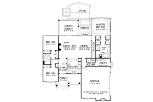 Floor Plan - Main Floor for Ranch House Plan #929-1012 - 3 bed, 2 bath