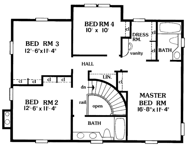 Home Plan - Country Floor Plan - Upper Floor Plan #314-238