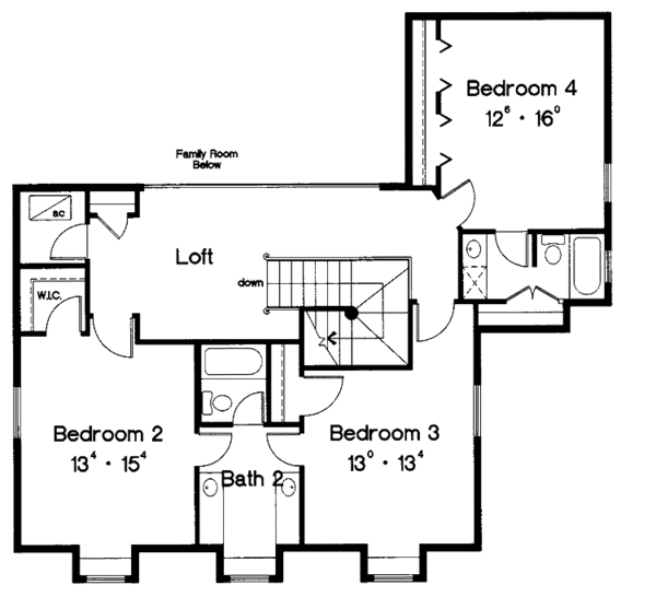 House Design - Classical Floor Plan - Upper Floor Plan #417-617
