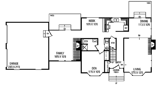 House Blueprint - Colonial Floor Plan - Main Floor Plan #60-107