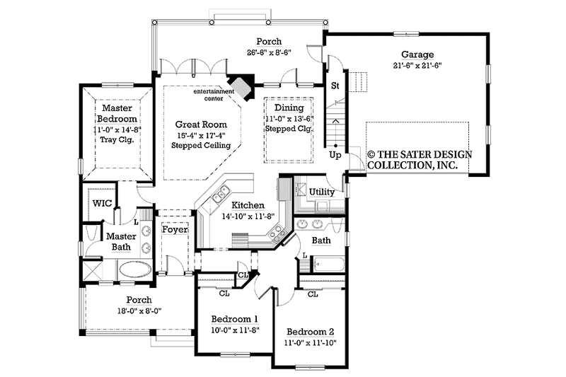 Architectural House Design - Floor Plan - Main Floor for Country House Plan #930-247 - 3 bed, 2 bath