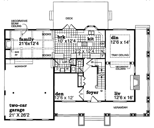 House Blueprint - Country Floor Plan - Main Floor Plan #47-897