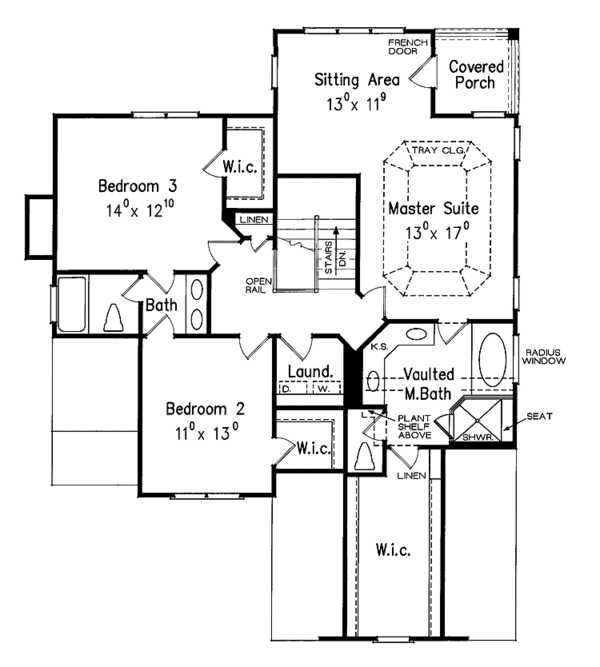 Country Floor Plan - Upper Floor Plan #927-924