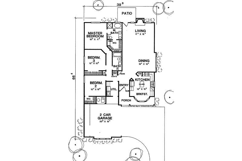 Home Plan - Floor Plan - Main Floor for Mediterranean House Plan #472-60 - 3 bed, 2 bath