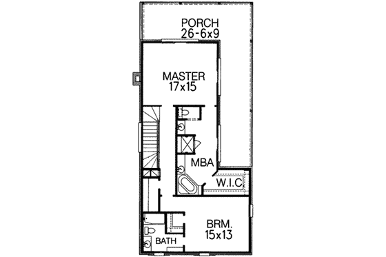 Floor Plan - Upper Floor for Traditional House Plan #15-292 - 3 bed, 3 bath