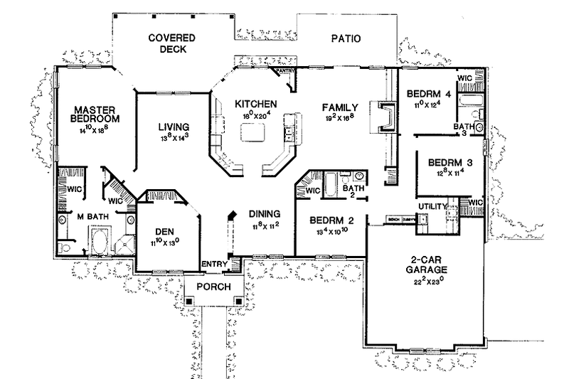 Home Plan - Floor Plan - Main Floor for Ranch House Plan #472-194 - 4 bed, 3 bath