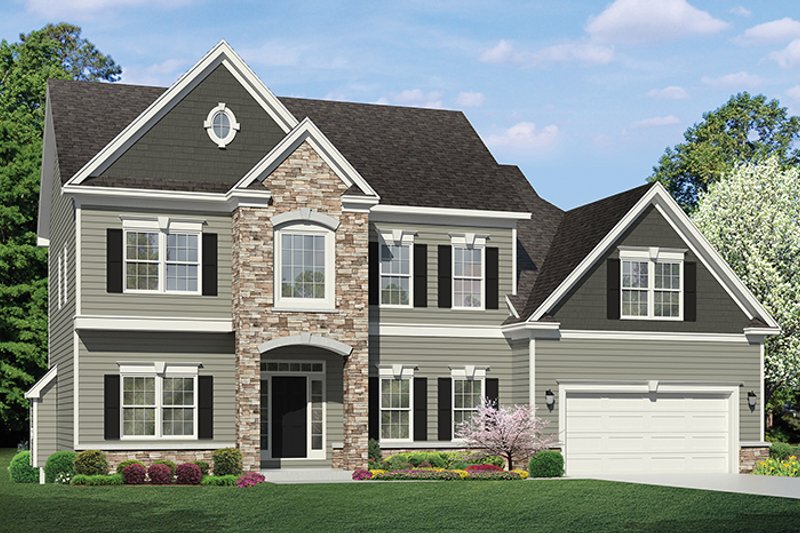Architectural House Design - Exterior - Front Elevation 4 for Colonial House Plan #1010-154 - 3 bed, 2.5 bath