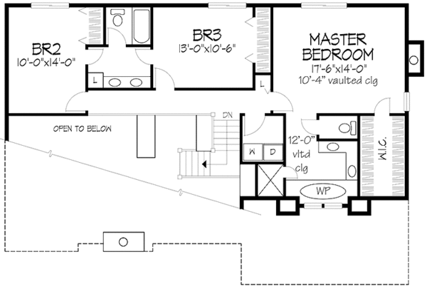 House Plan Design - Prairie Floor Plan - Upper Floor Plan #320-1102