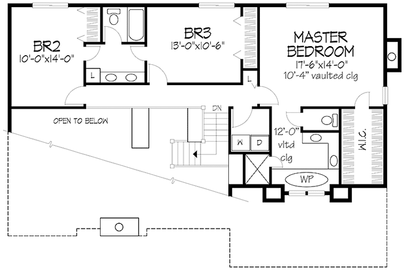Home Plan - Floor Plan - Upper Floor for Prairie House Plan #320-1102 - 3 bed, 2.5 bath