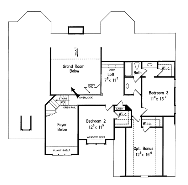 House Plan Design - Colonial Floor Plan - Upper Floor Plan #927-764