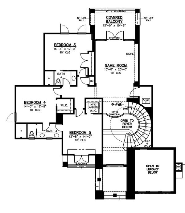Architectural House Design - Mediterranean Floor Plan - Upper Floor Plan #1019-8